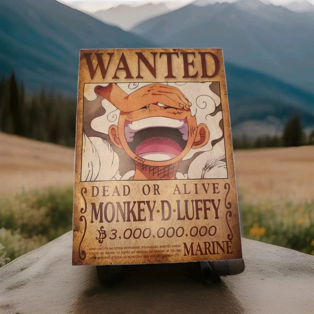 One Piece Wanted Dead‎ Or Alive Monkey D Luffy 3,000,000,000 Marine 8x12Glossy
